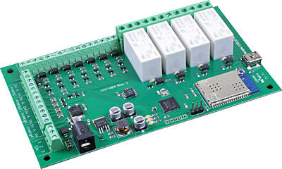 WIFI484 - 4 Relays at 16A, 8 Digital IO and 4 Analogue Inputs