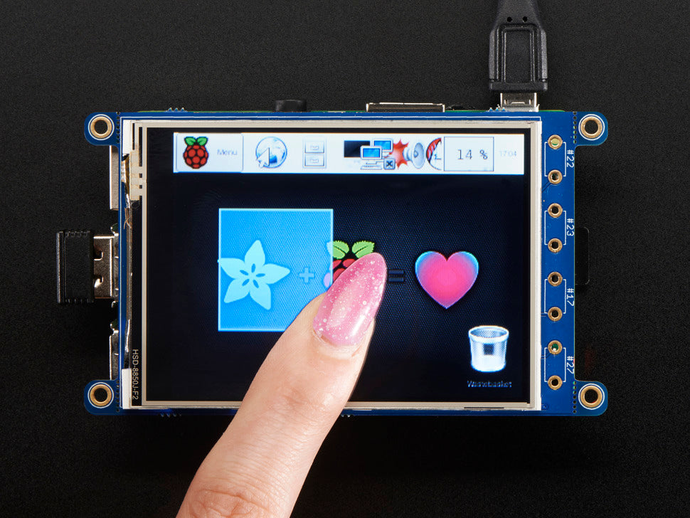 PiTFT Plus 320x240 3.2" TFT + Resistive Touchscreen - Pi 2 and Model A+ / B+