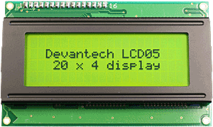 LCD05-20x4-Green Serial/I2C Display 20x4 - Green Background