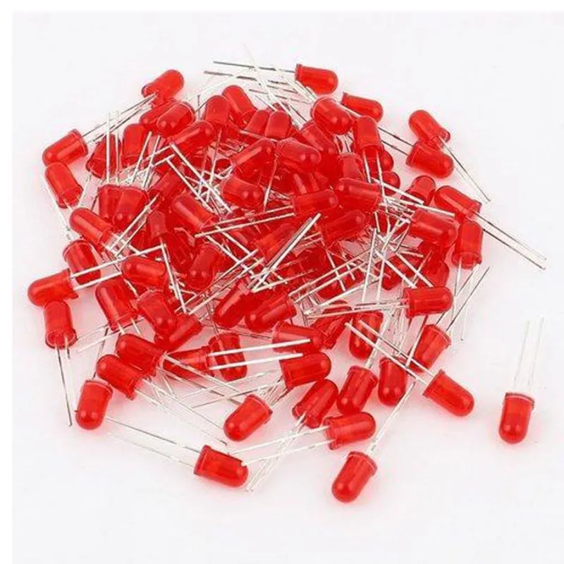 5mm Red LED Diffused (Pack of 100)
