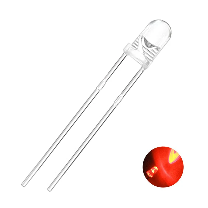 3mm Red LED Clear (Pack of 10)