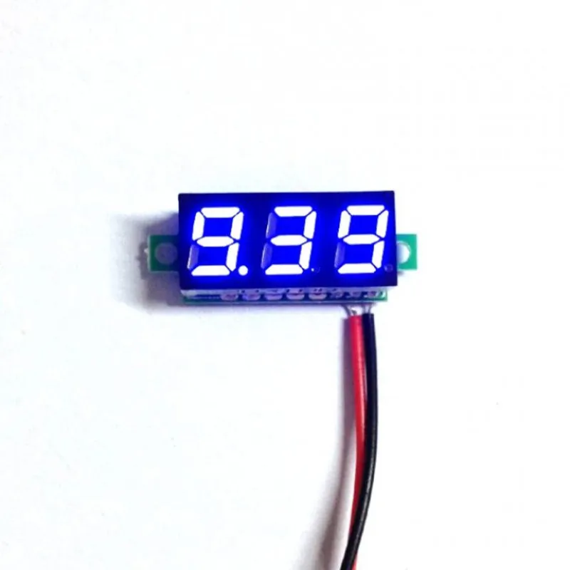 0.72cm (0.28 inch) 3.5-30V Two Wire DC Voltmeter Blue