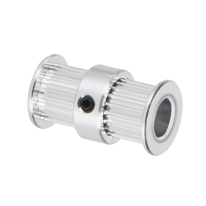 Aluminum GT2 Timing Double Head Pulley 20 Tooth 8mm Bore For 6mm Belt