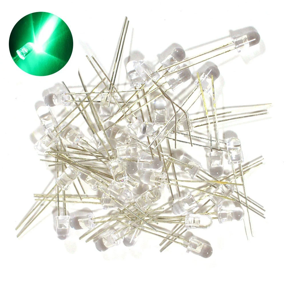 5mm Green LED Clear (Pack of 100)