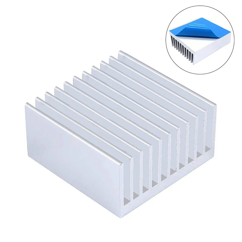 Universal Aluminium Heatsink with Blue Thermal Tape (40x40x20mm)