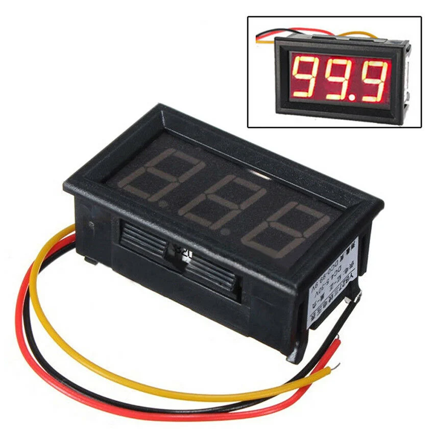 0.56 inch 0-100V Three Wire Digital DC Voltmeter Red