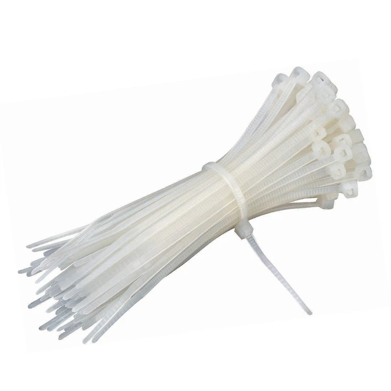 150mm Nylon Cable Zip Ties White (Pack of 10)
