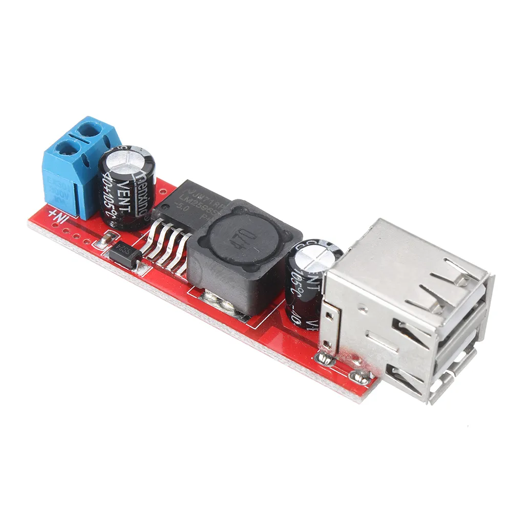 Dual USB Output 9V / 12V / 24V / 36V Car Charger Switch 5V DC-DC Power Supply Module 3A Buck Regulator