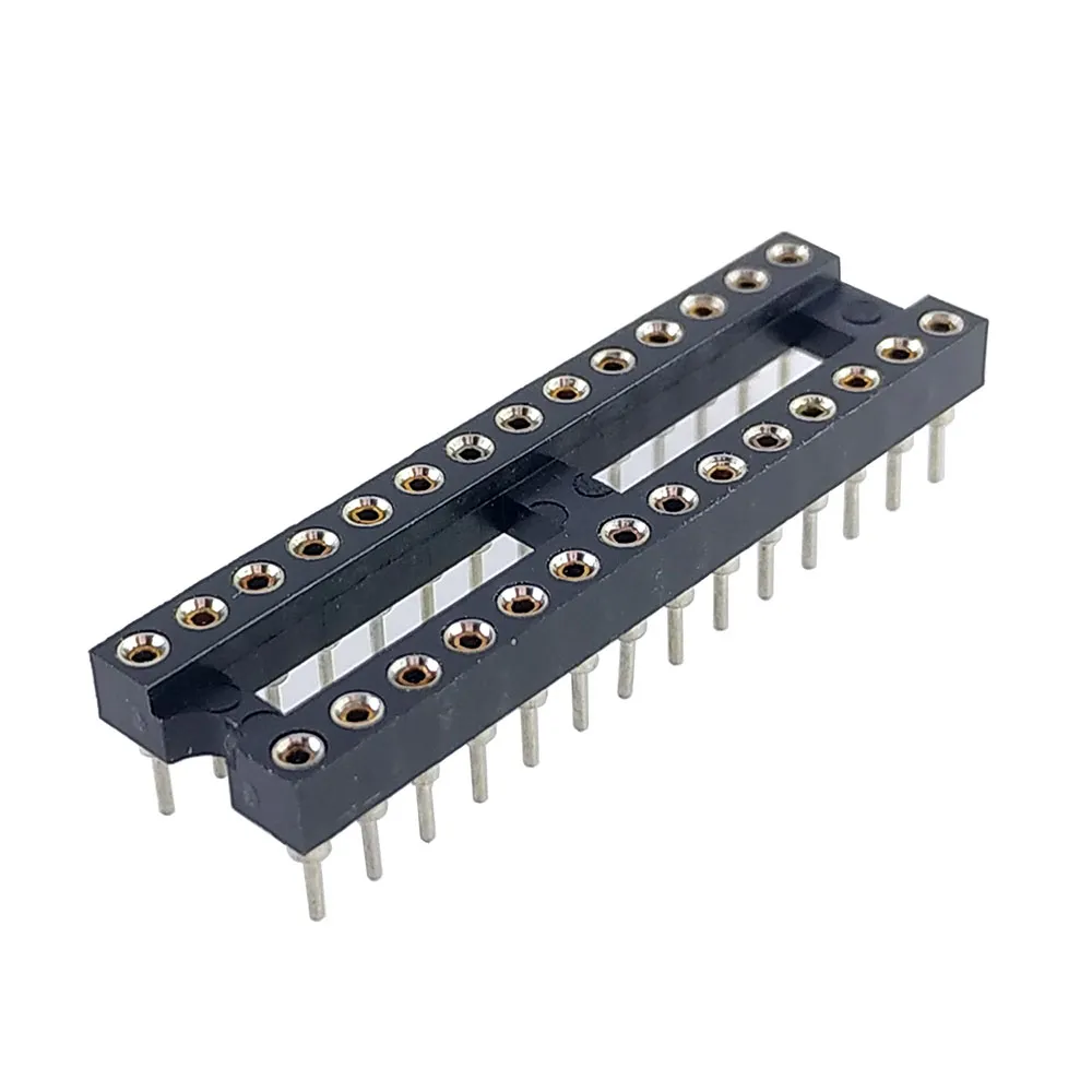 28 Pin Narrow Machined IC Base/Socket (Round Holes)