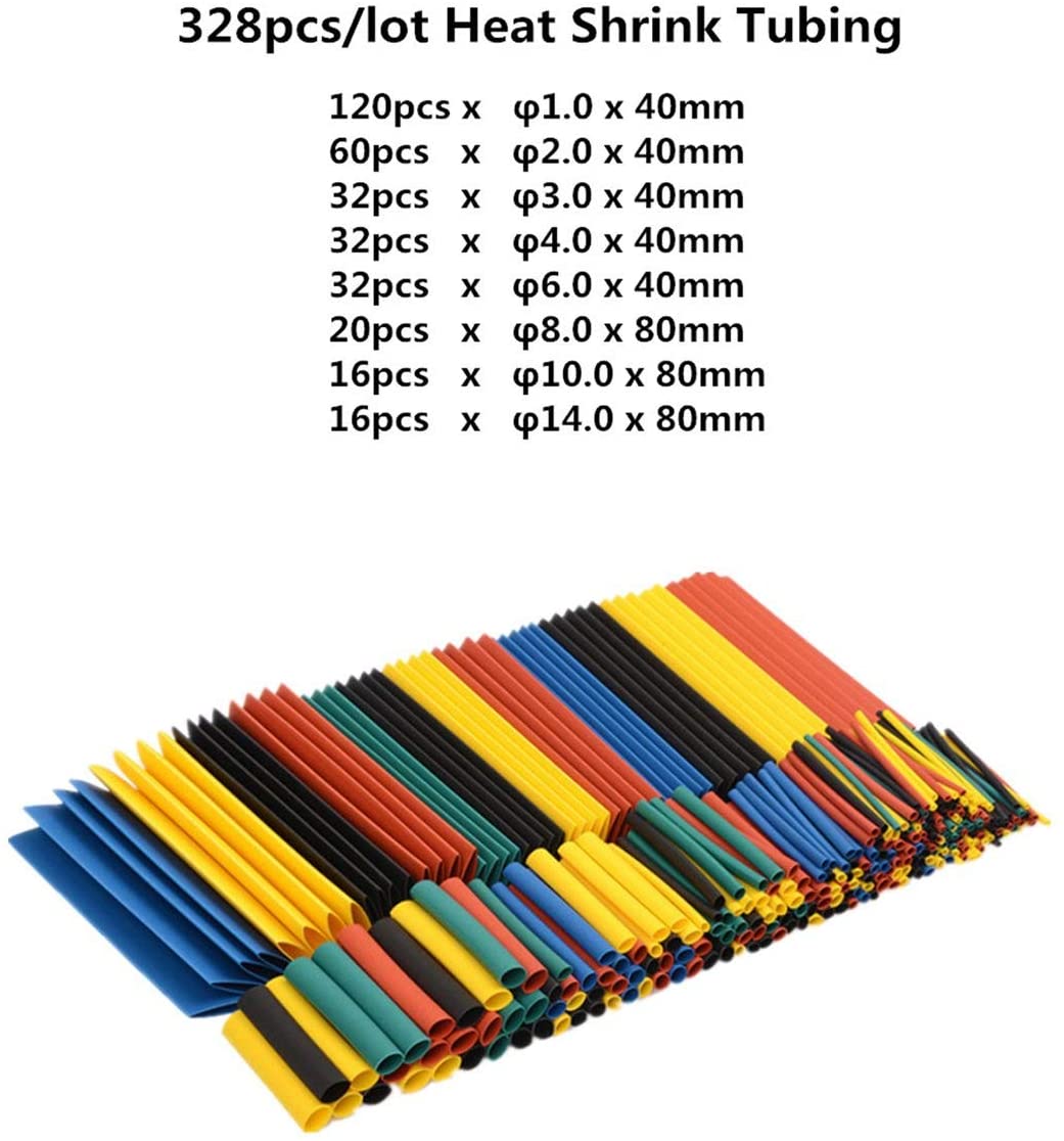 Kit 328 pezzi guaina termorestringente per cavi elettrici