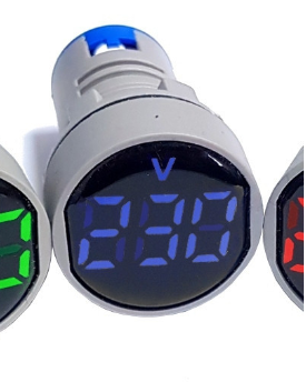 Woltomierz LED 28mm 50-500VAC Niebieski