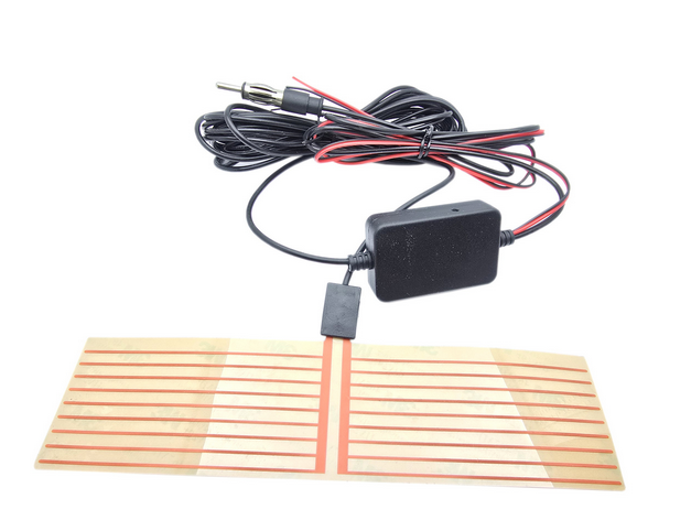 Antena samochodowa FM wewnętrzna, samoprzylepna 50x200mm ze wzmacniaczem