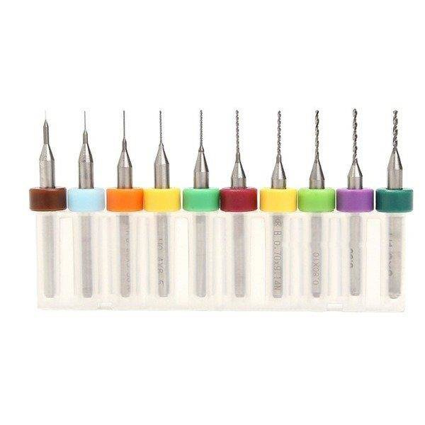 Zestaw wierteł precyzyjnych 0.1 - 1.0mm 10szt.