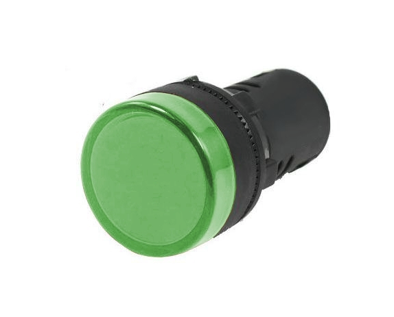 Kontrolka LED 28mm 230V AC zielona
