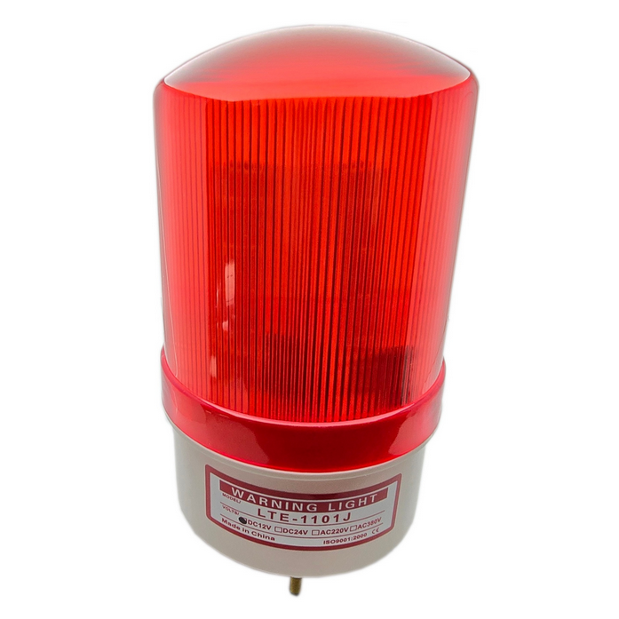 Lampa ostrzegacza LED czerwona z alarmem 12V LTE-1101J