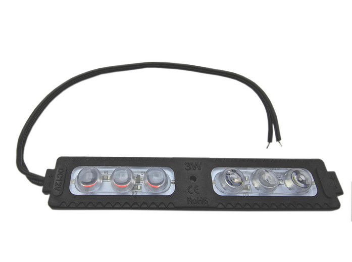 Lampa LED migająca 12V czerwono-niebieska 6 LED 19x105mm