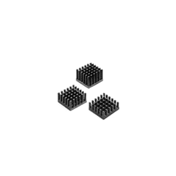 Heatsink - 21MM SQ, 6.35mm fin, Thermal Tape, Adhesive