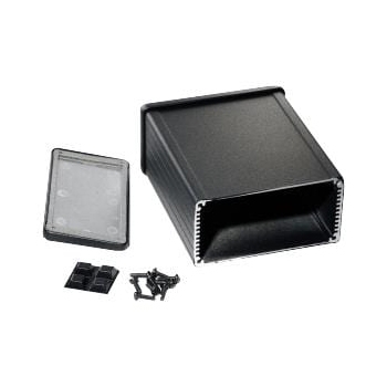 Shielded Extruded Aluminum Flanged Enclosure - 4.73x4.09x2.15 Black
