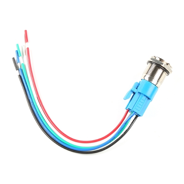 Metal Pushbutton with Wires - Momentary (16mm, Green)