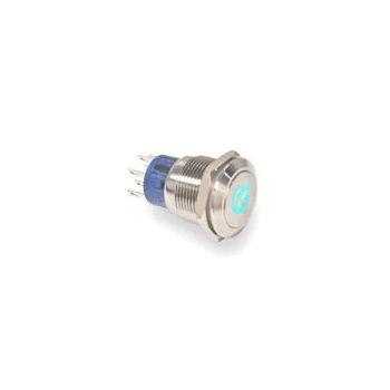 Anti-Vandal Pushbutton - Power Symbol Blue