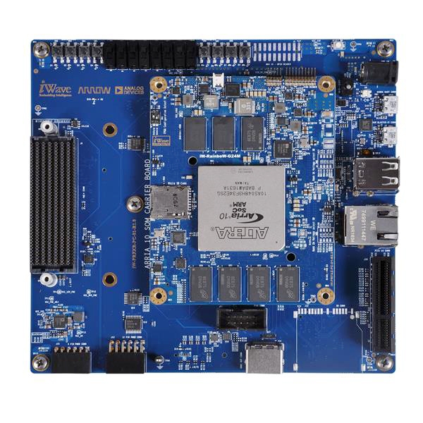 Arria 10 SoC @1.4GHz , 2GB RAM for HPS, 4GB FPGA RAM, 256Mbit QSPI Flash, 8GB MicroSD
