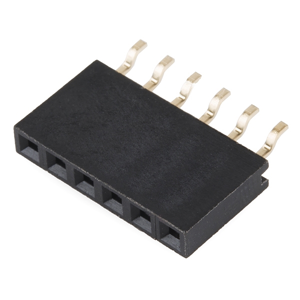 Right Angle Header - Female (SMD, 0.1in., 6-Pin)
