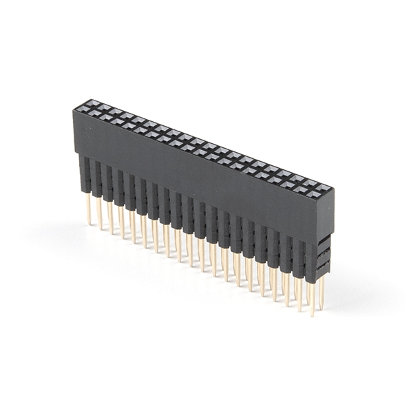 Extended GPIO Header - Female (PTH, 0.1in., 2x20-Pin, 16mm/7.30mm)