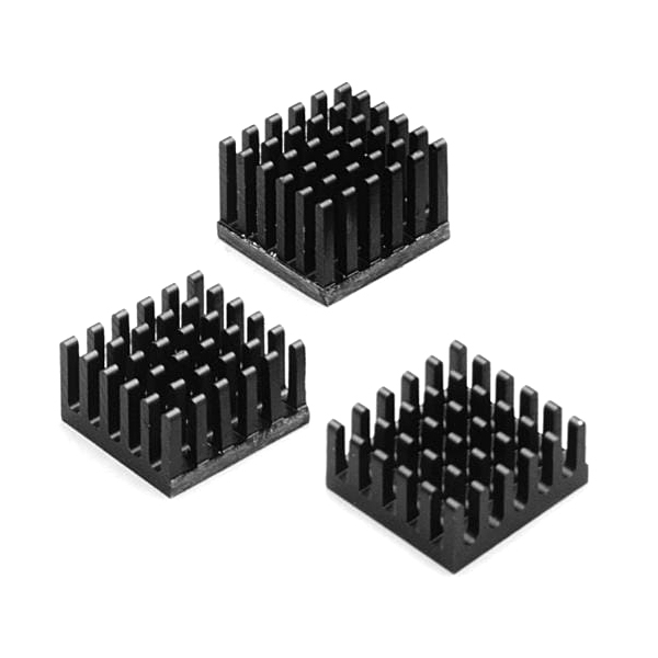 Heatsink - 21mm SQ, 15.24mm fin, Thermal Tape, Adhesive