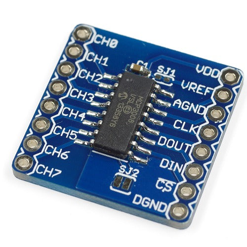 MCP3008 A/Dコンバータ ピッチ変換済みモジュール