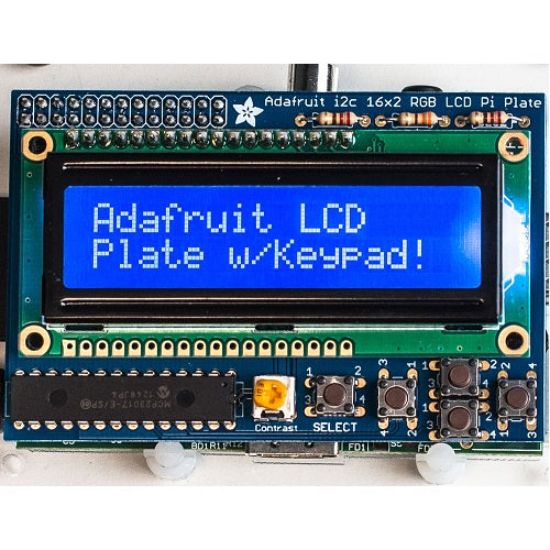 Raspberry Pi用I2C接続のLCDキット(青地・白文字)