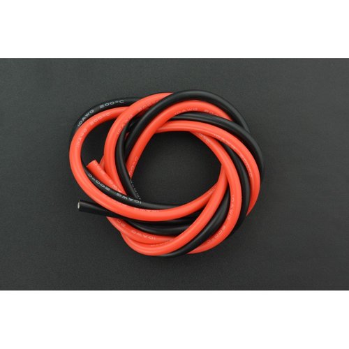 《お取り寄せ商品》High Temperature Resistant Silicone Wire (10AWG 6mm2 1m Red & Black)