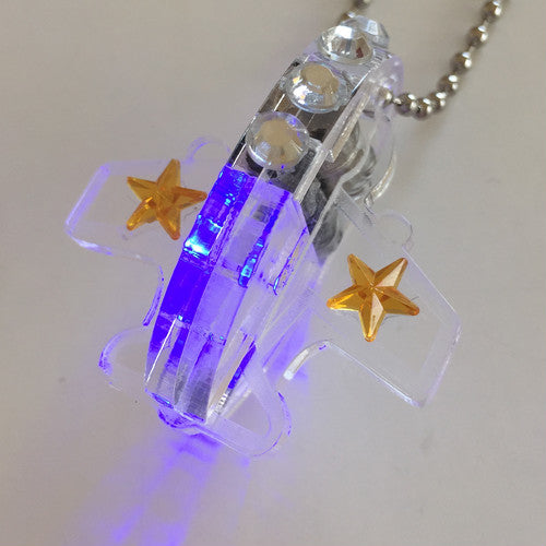 歩くと光るアクリルキーホルダー-ヒコウキ--販売終了