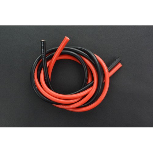 《お取り寄せ商品》High Temperature Resistant Silica Gel Silicone Wire (8AWG 10mm2 1m Red & Black)