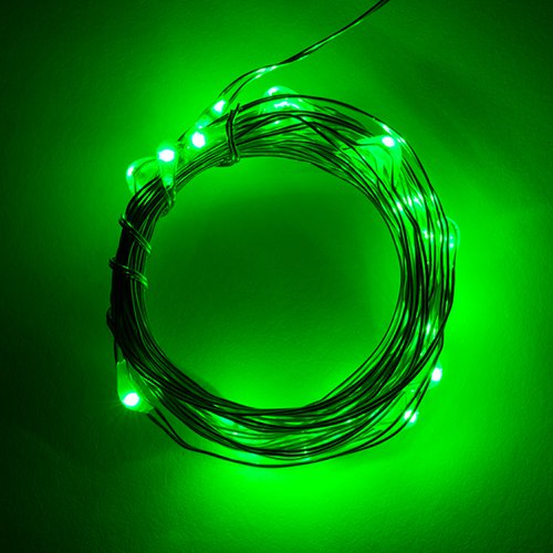 電源付きLEDテープ Fairy Lights - 緑色(2.5m)--在庫限り