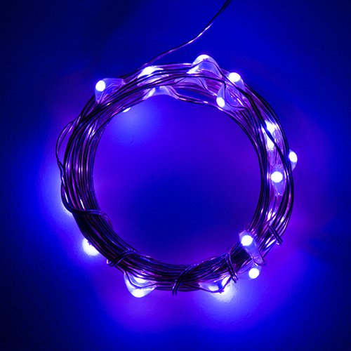 電源付きLEDテープ Fairy Lights - 紫色（2.5m）--在庫限り