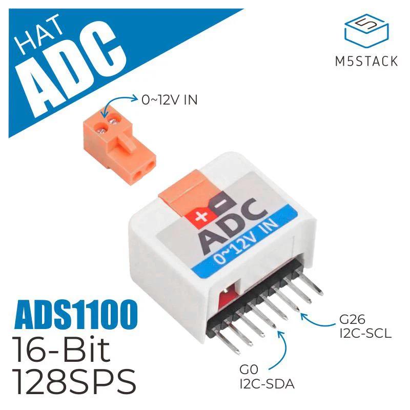 M5StickC ADC Hat(ADS1100搭載)--在庫限り