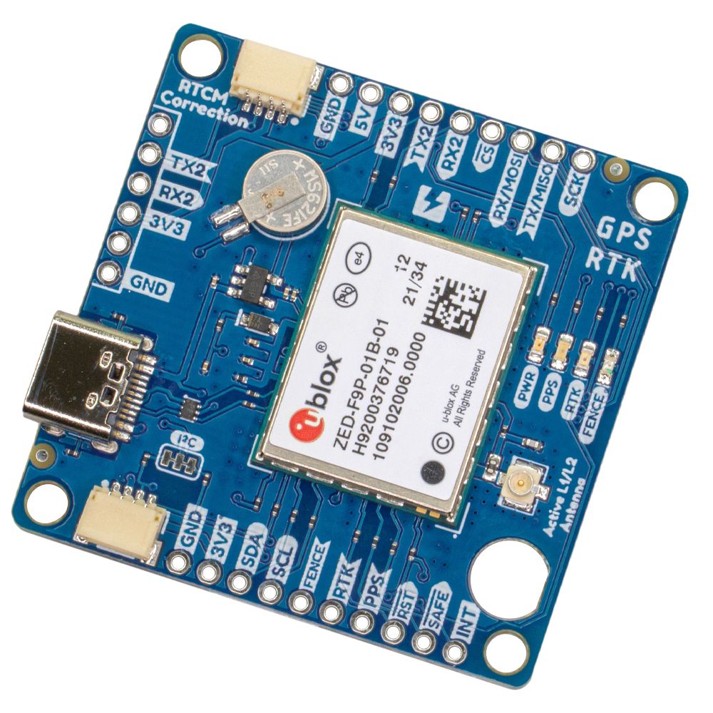 ZED-F9P搭載GPS-RTKピッチ変換基板--販売終了