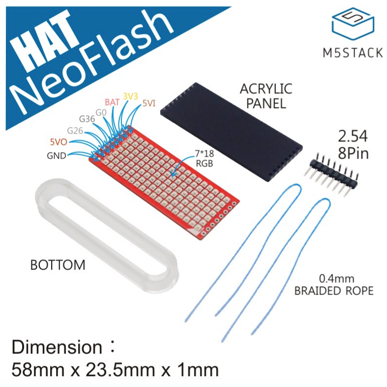 M5StickC NeoFlash Hat--在庫限り