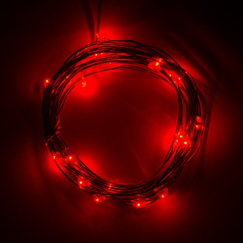電源付きLEDテープ Fairy Lights - 赤色(2.5m)--在庫限り