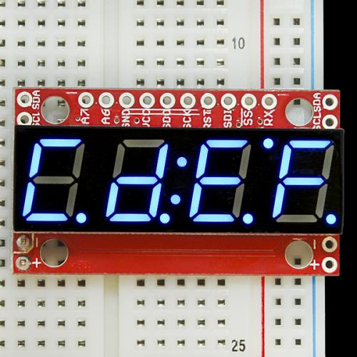 シリアル接続7セグメント4桁LED(青)