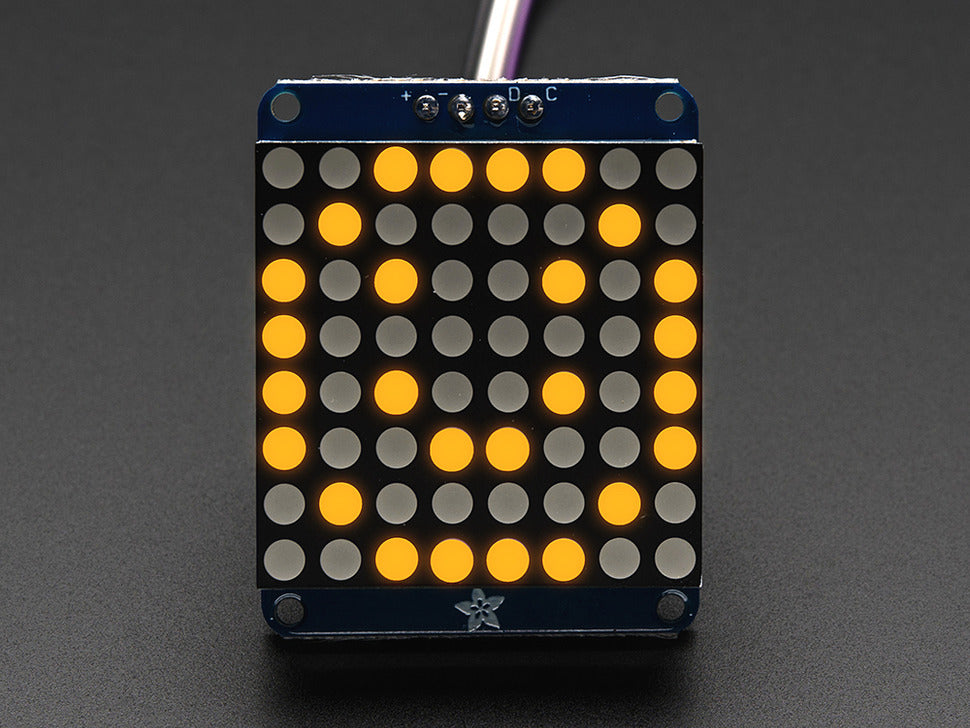 Adafruit I2C通信の8x8 1.2インチLEDマトリックス基板（黄色）