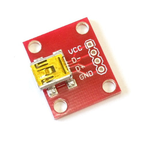 USBミニBコネクタ・ピッチ変換基板--販売終了
