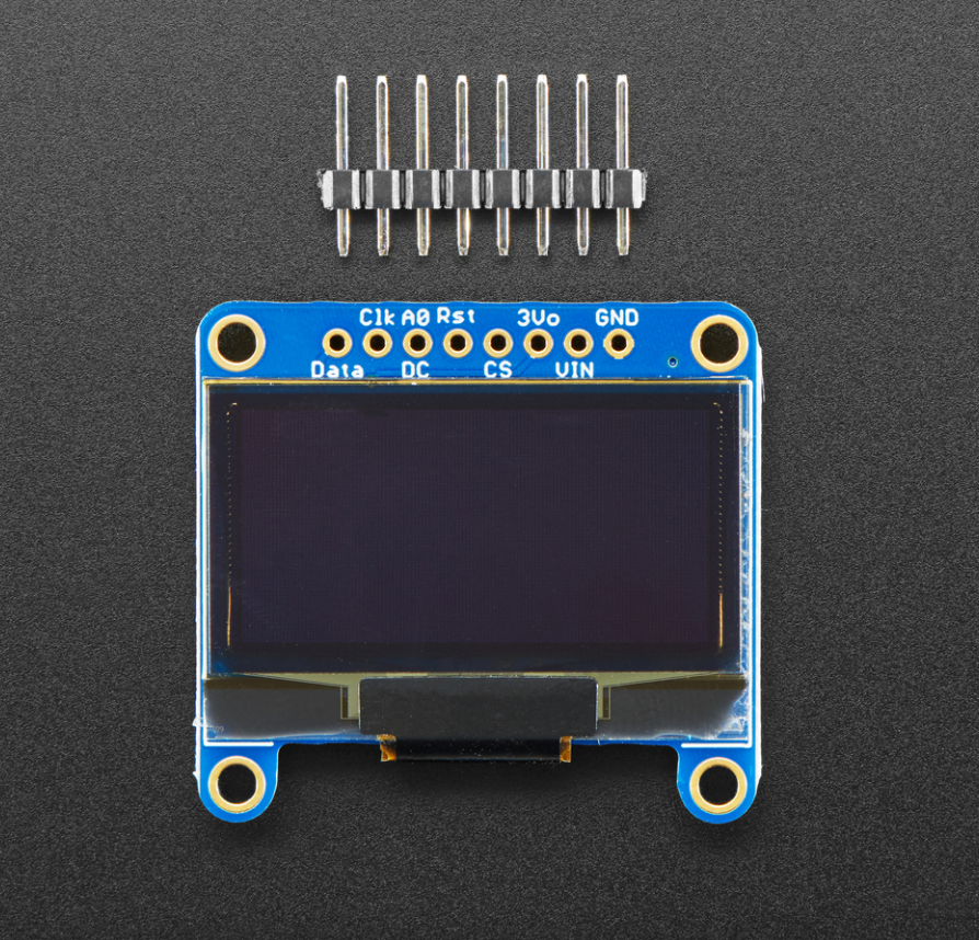 STEMMA QT/Qwiic互換 128x64 OLED モノクロディスプレイ