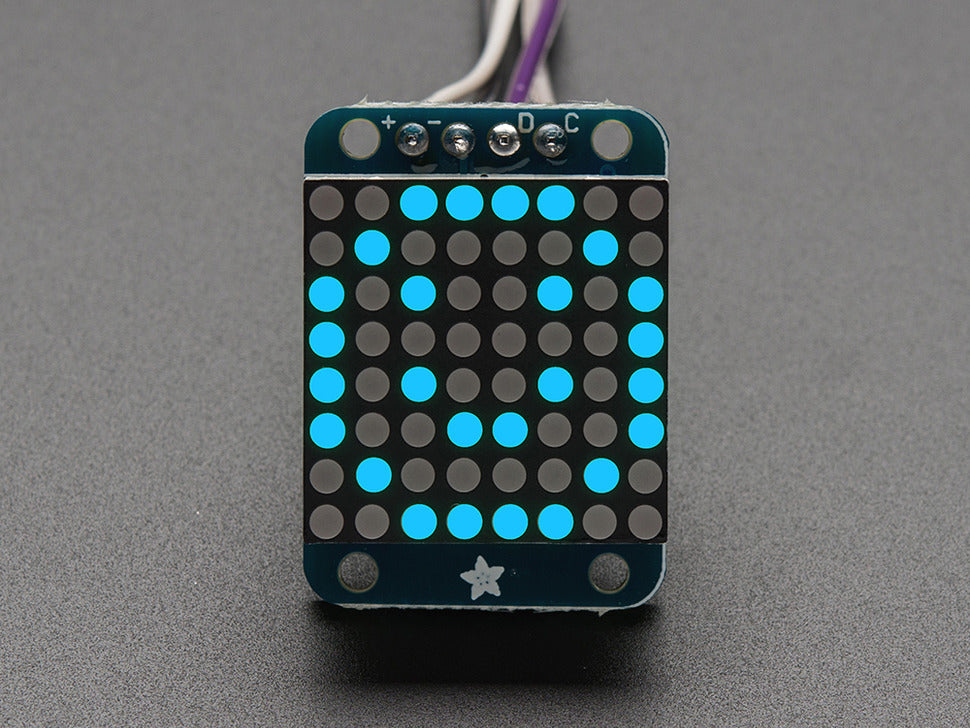 Adafruit I2C通信の8x8ミニLEDマトリックス基板（青色）