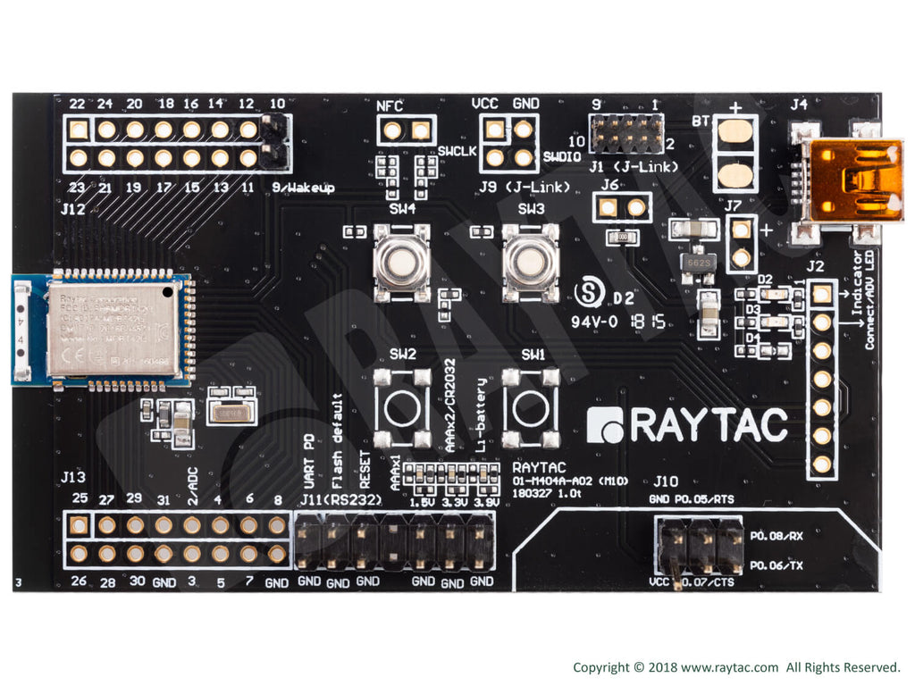 スレーブ/ペリフェラル用 ATコマンド対応 MDBT42Q用評価ボード [MDBT42Q-AT-UART-S]--販売終了