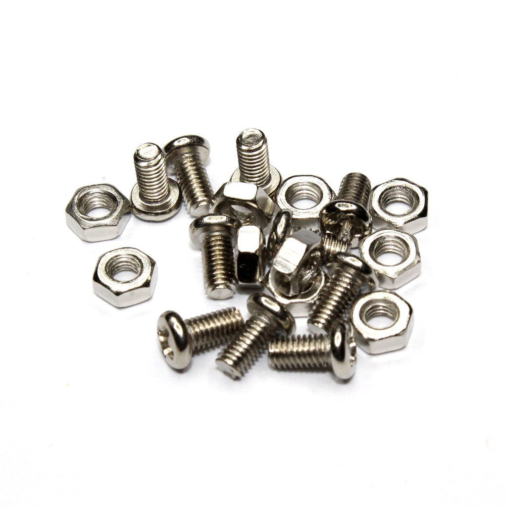 Paquete con 10 tornillos M3 6 mm y 10 tuercas M3