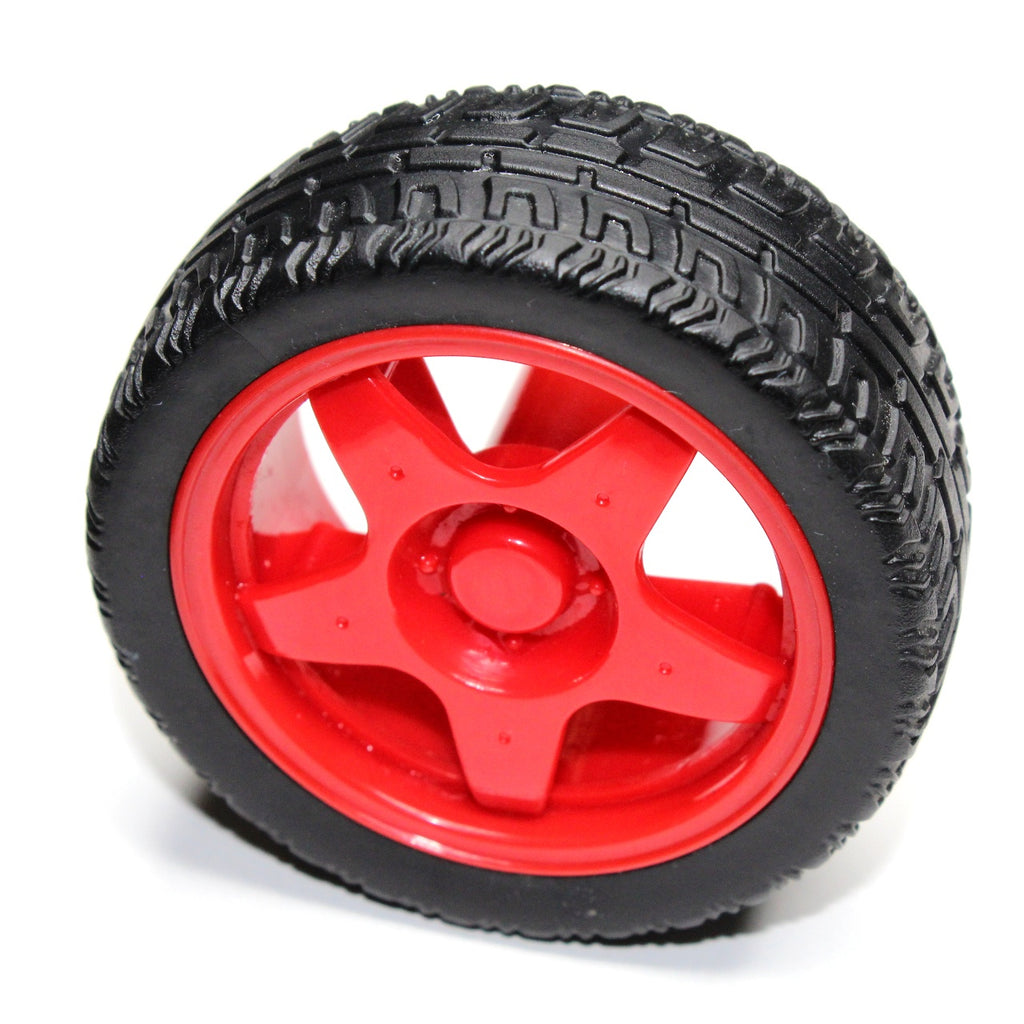 Rueda de plástico Roja de 66 mm para motor con reductor