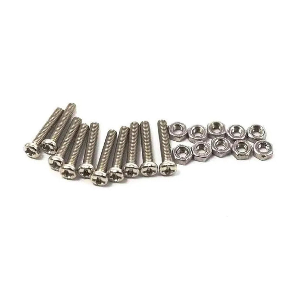 Paquete con 10 tornillos M3 16 mm y 10 tuercas M3