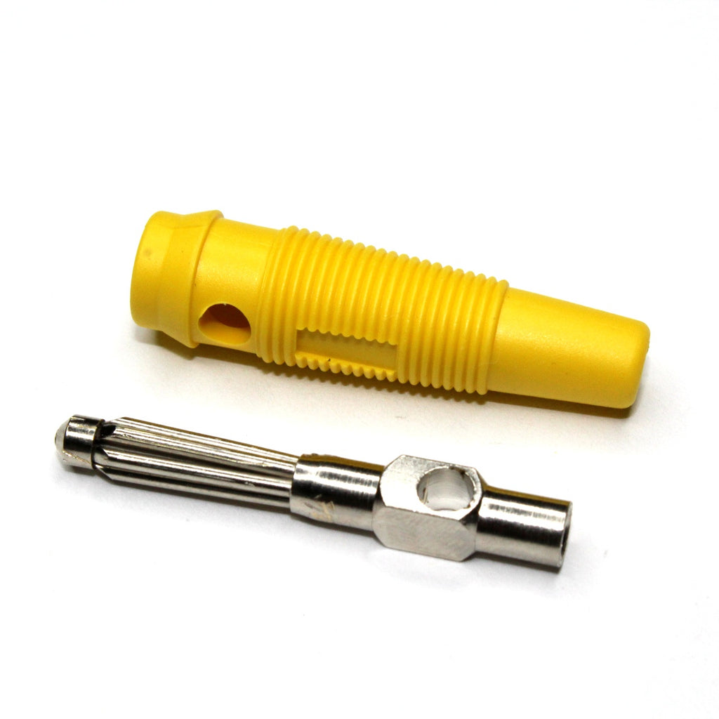 Conector Banana de cobre 4mm Amarillo