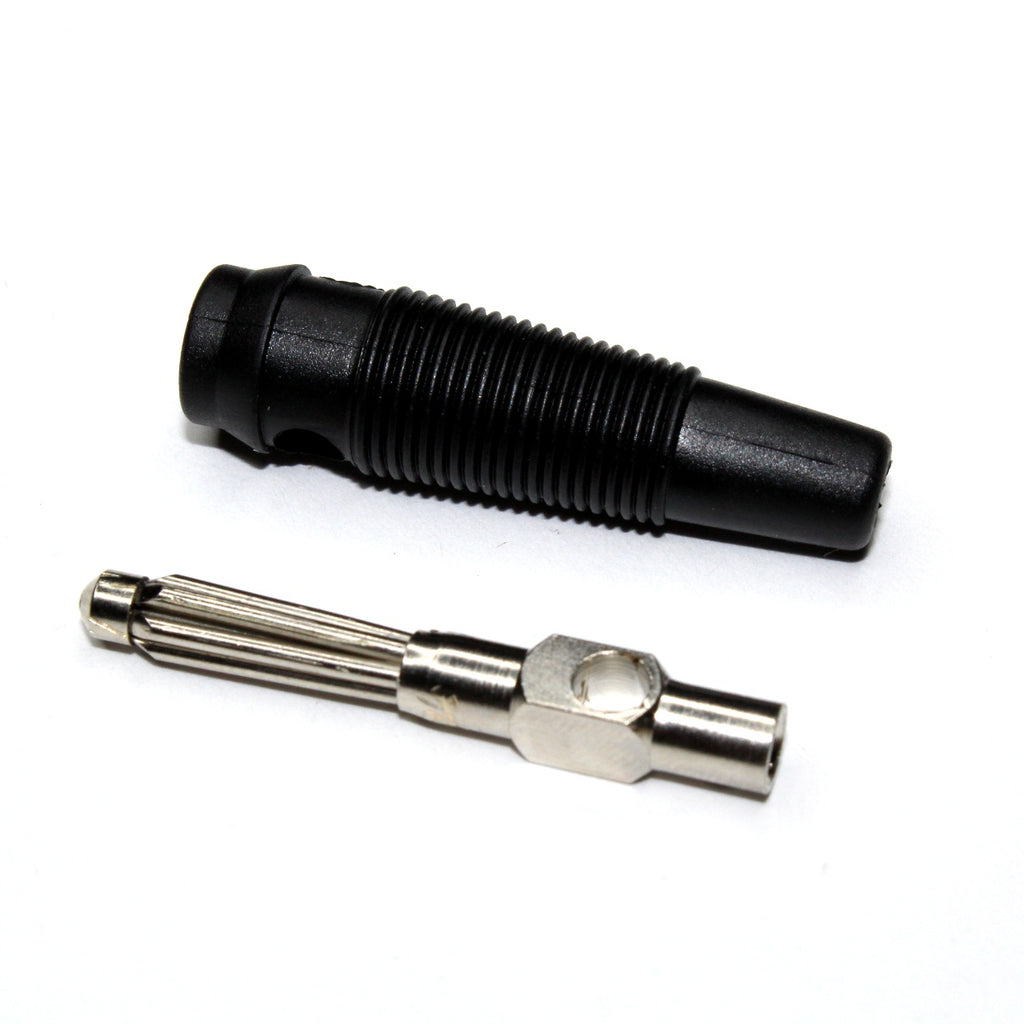 Conector Banana de cobre 4mm Negro